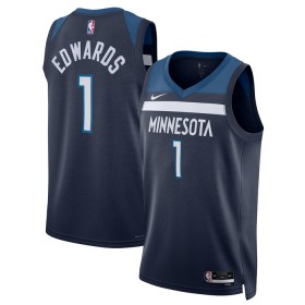 Dres Minnesota Timberwolves Anthony Edwards 1 Nike 2022-23 Icon Edition Navy Swingman